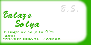 balazs solya business card